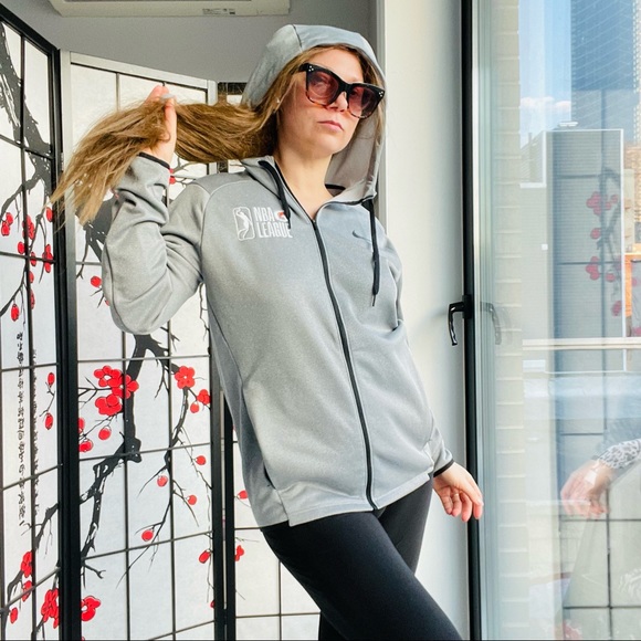 Nike NBA League Nike Hood Ribbed Textured Fleeced Jacket - Picture 7 of 17